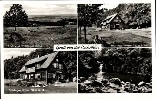 Ak Nordheim vor der Rhön, Hochrhön, Thüringer Hütte, Berggasthof, Großer Kessel