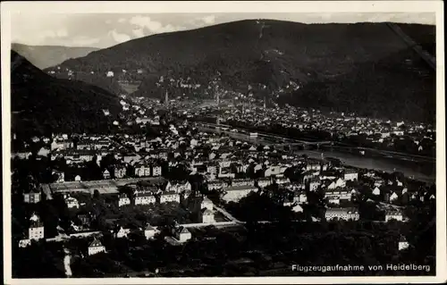 Ak Heidelberg am Neckar, Flugzeugaufnahme, Ortsansicht