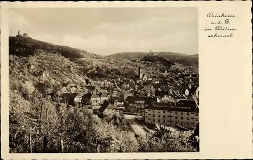 Ak Weinheim an der Bergstraße Baden, Blütenschmuck, Ortsansicht