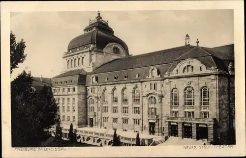 Ak Freiburg im Breisgau, neues Stadt-Theater