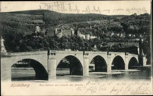 Ak Heidelberg am Neckar, Schloss, Brücke