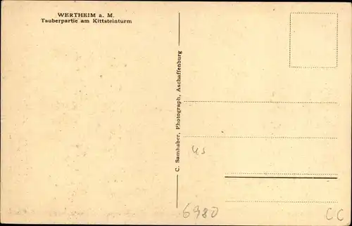 Ak Wertheim am Main, Tauber, Kittsteinturm, Teilansicht