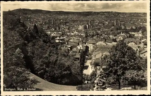 Ak Stuttgart am Neckar, Panorama vom Sünder