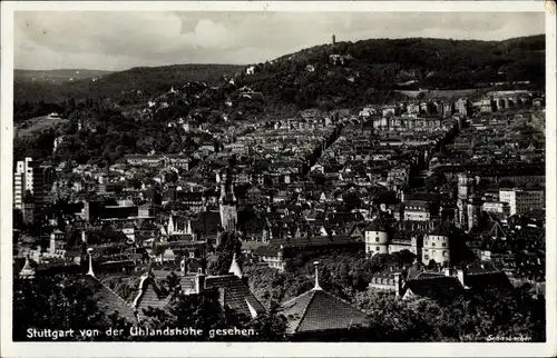 Ak Stuttgart in Württemberg, von der Uhlandshöhe aus, Ortsansicht