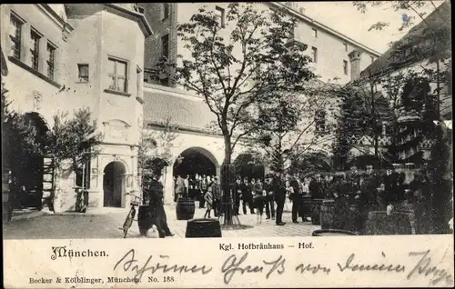 Ak München, Kgl. Hofbräuhaus, Hof