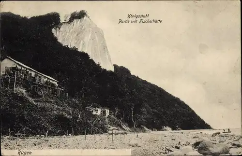 Ak Stubbenkammer Sassnitz auf Rügen, Königstuhl, Fischerhütte
