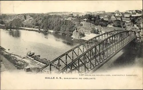 Ak Kröllwitz Halle an der Saale, Brücke