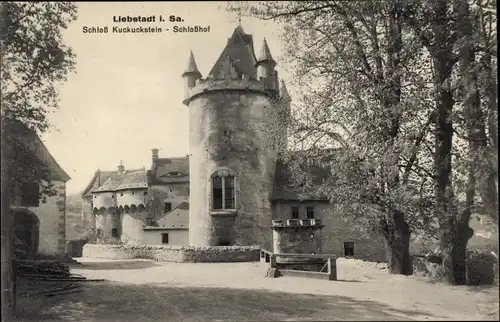 Ak Liebstadt Erzgebirge Sachsen, Schloss Kuckuckstein, Schlosshof