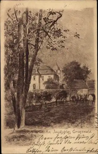 Litho Berlin Zehlendof Dahlem, Jagdschloss Grunewald