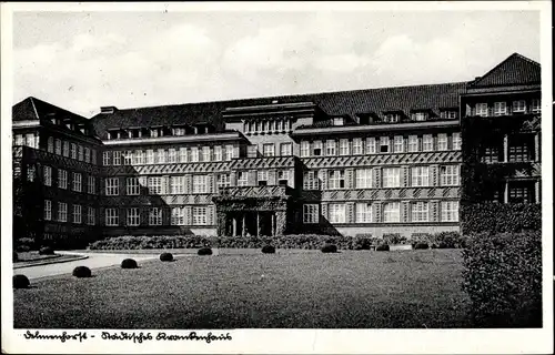 Ak Delmenhorst in Niedersachsen, Ansicht vom Städtischen Krankenhaus, Vorplatz