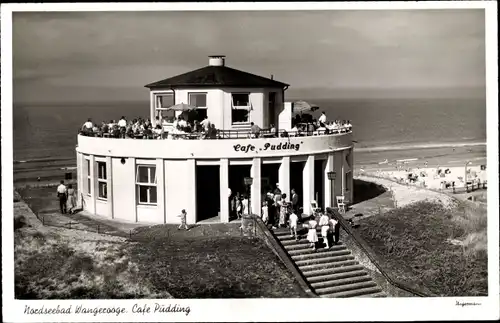 Ak Nordseebad Wangerooge in Ostfriesland, Café Pudding am Strand