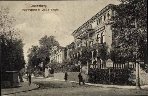 Ak Bad Godesberg Bonn am Rhein, Kaiserstraße und Villa Stollwerk