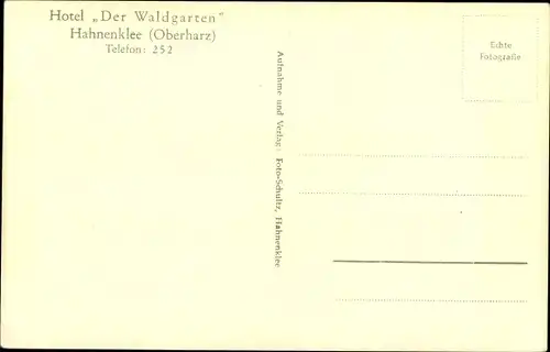 Ak Hahnenklee Bockswiese Goslar im Harz, Hotel Der Waldgarten