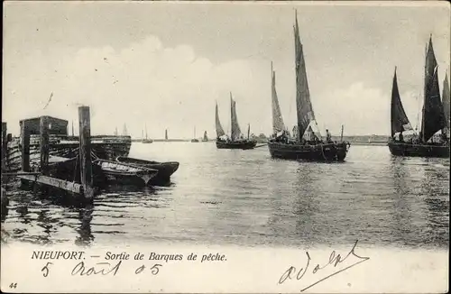 Ak Nieuport Nieuport Westflandern, Ausflug mit Fischerbooten