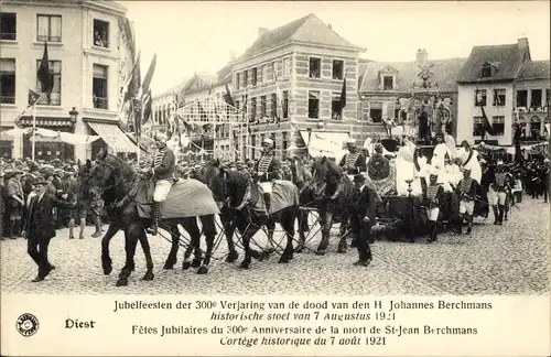 Ak Diest Flämisch Brabant Flandern, jubelfeest 300e verjaring van de dood van H. J. Berchmans 1921