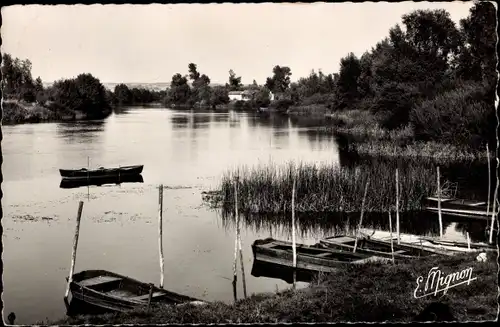 Ak Villeneuve la Guyard Yonne, die Ufer der Yonne in Port-Renard