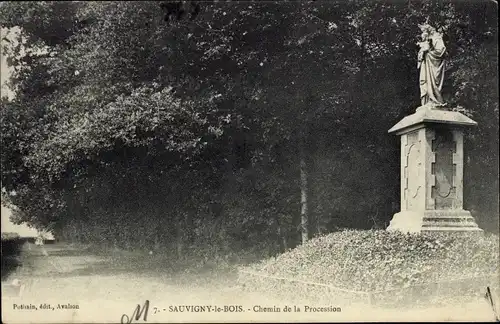 Ak Sauvigny le Bois Yonne, Chemin de la Procession