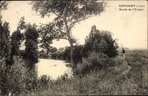 Ak Appoigny Yonne, Ufer der Yonne