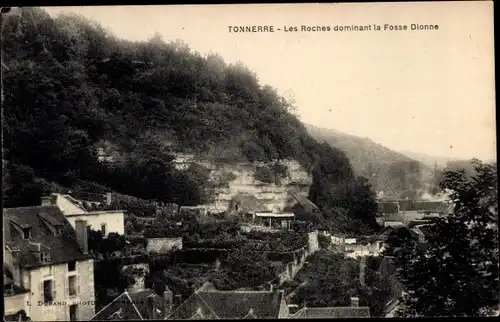 Ak Tonnerre Yonne, die Felsen, die die Fosse Dionne dominieren