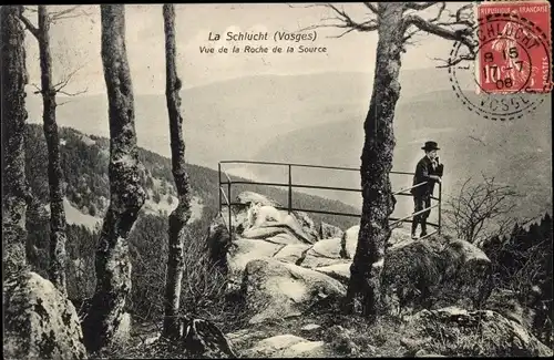 Ak Col de la Schlucht Vogesen, Blick vom Roche de la Source