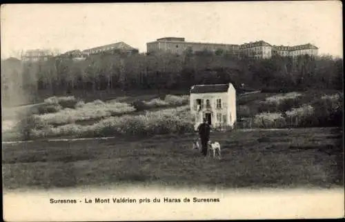 Ak Suresnes Hauts de Seine, Mont Valerien, aufgenommen vom Gestüt