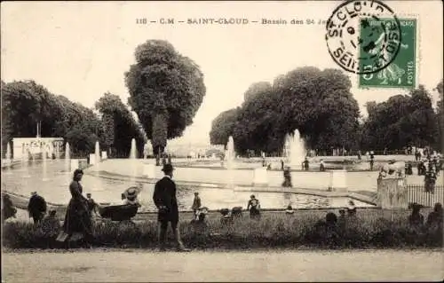 Ak Saint Cloud Hauts de Seine, Bassin des 24 Jets