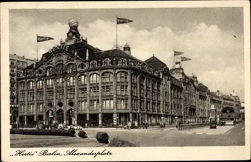 Ak Berlin Mitte, Alexanderplatz, Hertie-Kaufhaus, U-Bahnhof