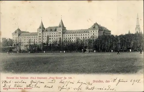 Ak Dresden Altstadt, Kaserne des Schützen-(Füs.) Regiments Prinz Georg No. 108