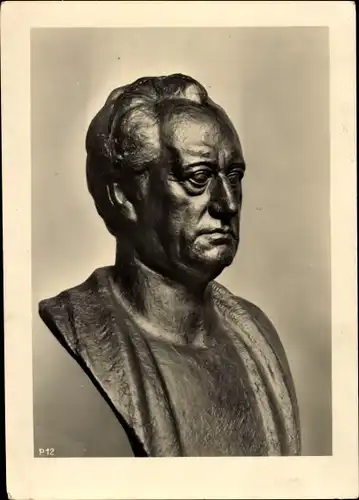 Ak Plastik von Prof. Georg Müller aus München, Schriftsteller Johann Wolfgang von Goethe
