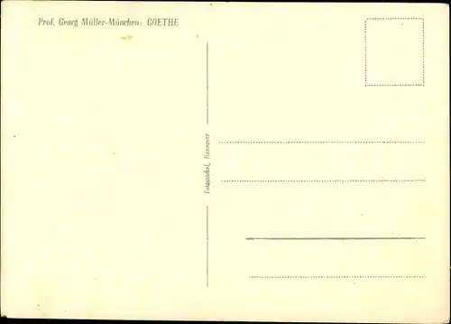 Ak Plastik von Prof. Georg Müller aus München, Schriftsteller Johann Wolfgang von Goethe