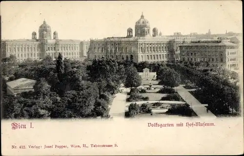 Ak Wien 1 Innere Stadt, Volksgarten, Hof-Museum