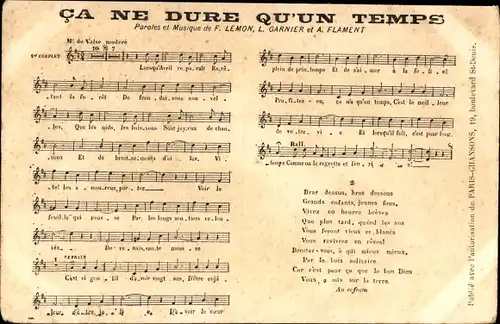 Lied Ak Es dauert nur eine Weile, Lemon, Flament