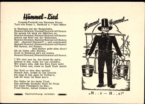 Lied Ak Hamburg, Stadttypen, Hummel Hummel mit Humor, In Hamburg auf der Reeperbahn