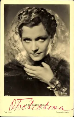 Ak Schauspielerin Olga Tschechowa, Portrait, Ross 9882/1, Autogramm