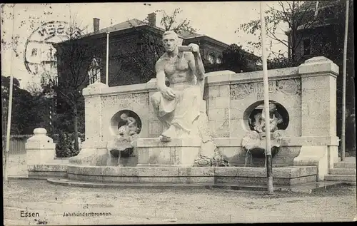 Ak Essen im Ruhrgebiet, Jahrhundertbrunnen