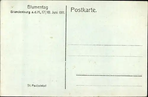 Ak Brandenburg an der Havel, St. Pauliwinkel, Blumentag 1911