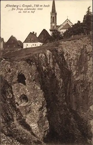 Ak Altenberg im Erzgebirge, Pinge, Kirche