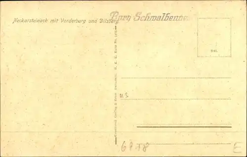 Künstler Ak Neckarsteinach, Ort mit Vorderburg, Dilsberg