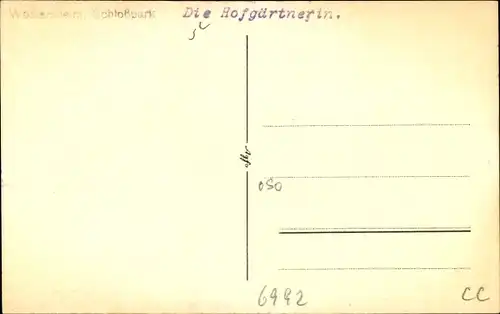 Foto Ak Weikersheim in Tauberfranken Württemberg, Schlosspark, Die Hofgärtnerin