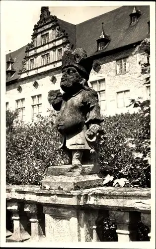 Foto Ak Weikersheim in Tauberfranken Württemberg, Schlosspark, Statue