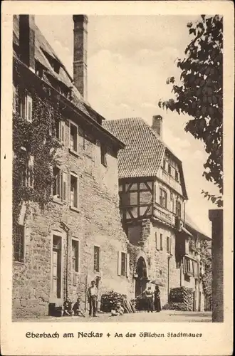 Ak Eberbach am Neckar Odenwald Baden, an der östlichen Stadtmauer