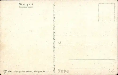 Ak Stuttgart in Württemberg, Eugensbrunnen