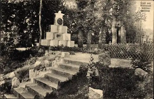 Ak Wörrstadt in Rheinhessen, Schiller-Denkmal