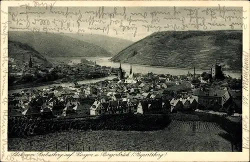 Ak Bingerbrück Bingen am Rhein, Blick vom Rochusberg, Rupertsberg