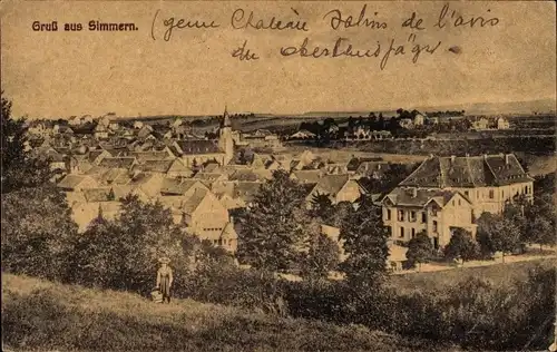 Ak Simmern im Hunsrück, Blick über die Dächer