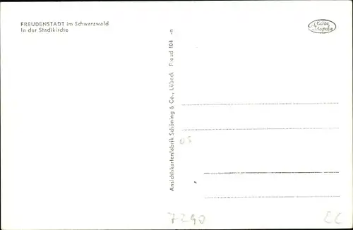Ak Freudenstadt im Schwarzwald, Stadtkirche, Inneres