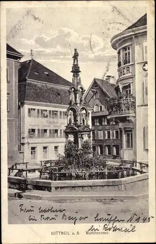 Ak Rottweil am Neckar, Marktbrunnen