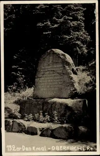 Foto Ak Oberkirch im Renchtal Baden, 132er Denkmal