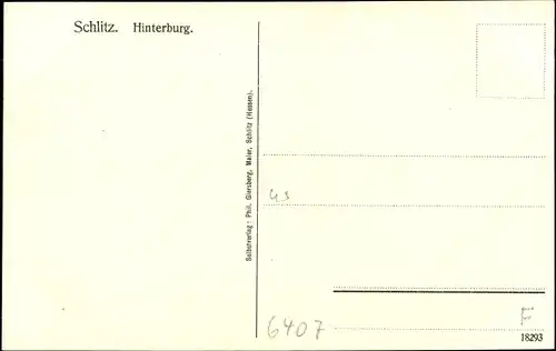 Künstler Ak Schlitz in Hessen, Hinterburg