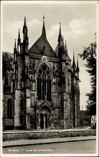 Ak Wimpfen im Tal Bad Wimpfen am Neckar, Portal der Stiftskirche